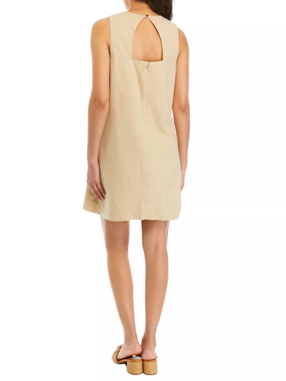 crown & ivy Beige Sleeveless Mini Dress